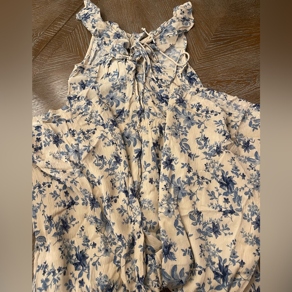 AE Blue Floral Jumpsuit